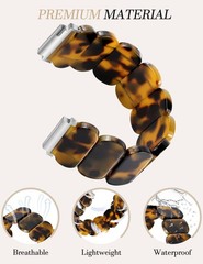Newlibery 20mm Women Resin Stretchy Band Samsung Galaxy Watch 7 6 5 4 Active2
