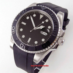 20TM 40mm Sterile Black Dial Miyota 8215 NH35 PT5000 Automatic Steel Mens Watch