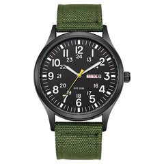 Durable Field Watch Easy Read Dial 24H Display Nylon Strap Quartz Movement