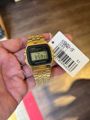 Casio A159WGEA-1DF Gold Tone Digital Vintage Watch Alarm Chronograph New