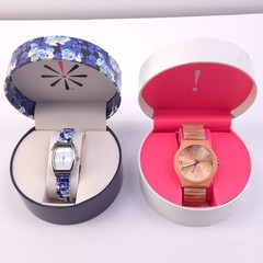 Isaac Mizrahi Live! Women’s Expandable Flex Band Watch Lot Blue & Orange Print