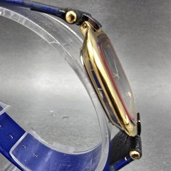 Paolo Gucci Watch Men 25mm Black Dial Gold Tone Red Blue New Battery NOS VTG