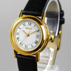 GUCCI Vintage Women’s Watch 7200L Silver 26mm New Battery New Leather Band