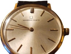 universal geneve ultra thin vintage watch with rare double diamond setting