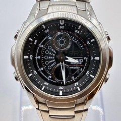 Casio Edifice EFA-116 AnaDigi Chronograph Quartz Mens Watch Silver Black Japan