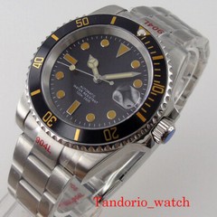40MM Black Dial Sapphire Glass Auto Date NH35A PT5000 Automatic Mens Watch Date