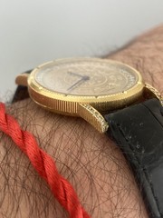 CORUM 35mm $5 Coin 1882 18k Gold Saudi Arabic writing with Diamonds Quartz