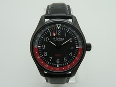 Alpina Startimer GMT Pilot AL-247BR4F Mens 42mm St.Steel Swiss Quartz Wristwatch