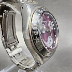 Swatch Chronograph Watch Men 35mm Purple Dial Silver Tone YMS105G New Battery