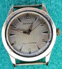 C1600 mens Benrus Manual Wind Up Vintage Watch Old Works Parts as is lot