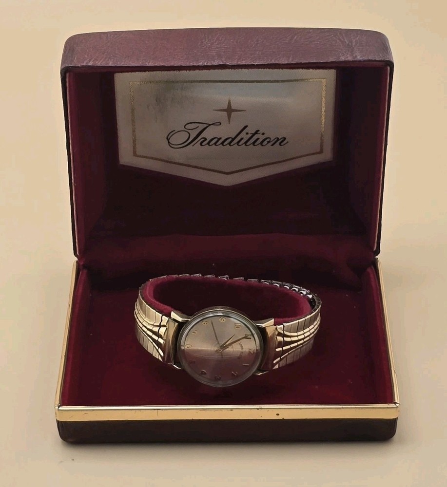 Vintage Lord Elgin 724 23j Watch 14K Gold Filled Wadsworth RUNS Arabic Numerals