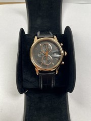 Giorgio Fedon 1919 Hawkeye Chonograph Black Dial Rose Gold-tone Steel Watch