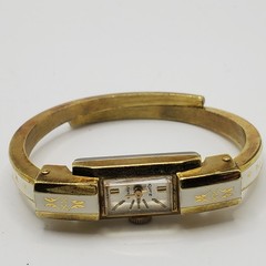 Vintage Kurz 17 Jewel Enamel Band Mechanical 11mm Watch Running