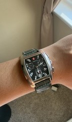 MICHELE Urban Chronograph MW02D00 Swiss Stainless Steel Alligator leather Strap