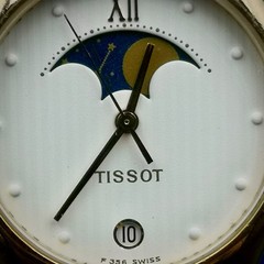 Vintage and Rare TISSOT Moonphase Unisex quartz watch. Mineral Crystal. F356