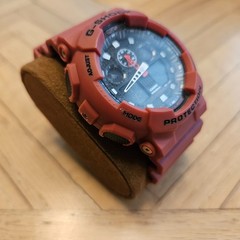 Casio G-Shock Men’s Analog-Digital Watch Red Band with White and Red GA-100B-4A