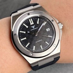 Tandorio New 40mm Black Business 10ATM Sapphire NH35A Automatic Men Watch Date