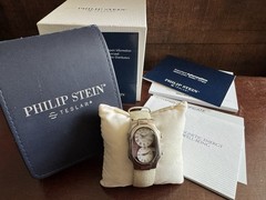 Philip Stein Teslar Wrist Watch With Original Box and Paperwork White Silver