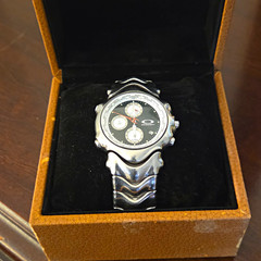 Oakley Judge Chronograph Quartz Watch Black Dial Silver Stainless Steel w/ Box