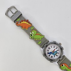 27MM Kids Watch White Dial Animal Characters Gray Plastic Bands New Battery