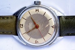 Serviced: ALMAZ Cal. 2809B 18 Jewels, Olive Leather Strap, Clean