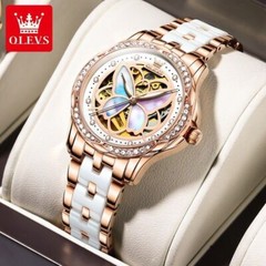 OLEVS Brand Women’s Mechanical Watch Butterfly Hollow Waterproof Wristwatches