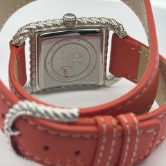 Stainless JUDITH RIPKA Double Wrap Coral Leather Watch