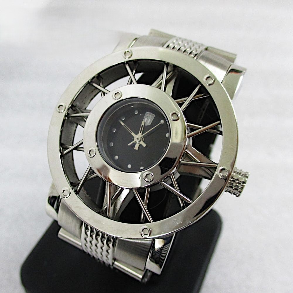 MINI Cooper Stainless Steel Wheel Analog Quartz Watch Battery Replaced Rare
