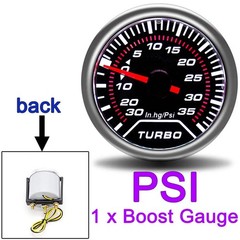 AD 52mm Water Temperature Gauge + 10mm Sensor Boost Gauge Bar Psi Vacuum Oil Tem