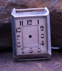 NOS ART DECO SWISS MEN’S WRIST WATCH CASE & DIAL 25.3×36.4mm 19.5mm LUG (EB)
