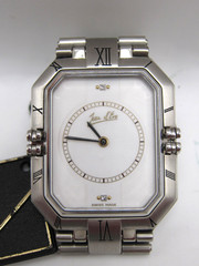*JEAN D’EVE* UPSIDE DOWN – SWISS MADE -WATCH -WRISTWATCH-STEEL & DIAMOND-new