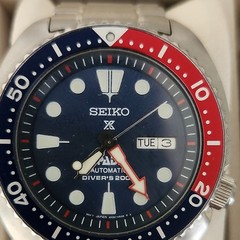 Seiko Prospex Men’s Automatic Diver Watch 200m Blue Dial Blue/Red Bezel