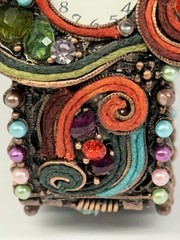 Vintage Narmi Quartz Analog – Women’s Filigree Watch – Beads Gems Hinged Cuff