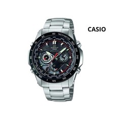 Casio Edifice Solar Mens Watch Tachymeter World Time Stainless Steel Japan