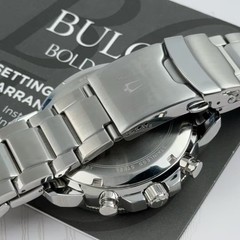 Bulova Marine Star Series C 96B272 Black Dial Stainless Quartz Men’s Watch 45mm