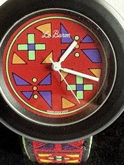 Le Baron Ladies Working Quartz Geometric Black-Tone Watch New Battery #122