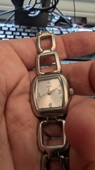 LEI Women’s Silver Tone White Dial Clasp Quartz Watch New Battery Runs!