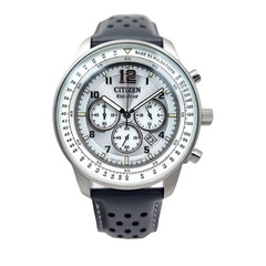 Citizen Gray Dial Chronograph Date Indicator Leather Band Men’s Watch CA4500-24H