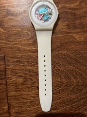 Swatch White Lacquered Watch Multi Skeleton Dial Watch SUOW100 Needs New Battery
