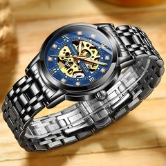 OLEVS 9901 Fashion Multi-functiom Accurate Transparent Vintage Mechanical Watch