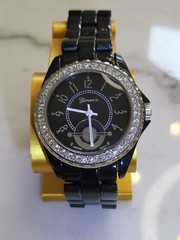 NWT Geneva Mens Watch New Battery 40mm 8.75″ Black&Silver Bling Works NewBattery