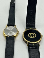 Lot Of 2 Gucci Watches Men & Woman Original Buckles In Booth Swiss Made