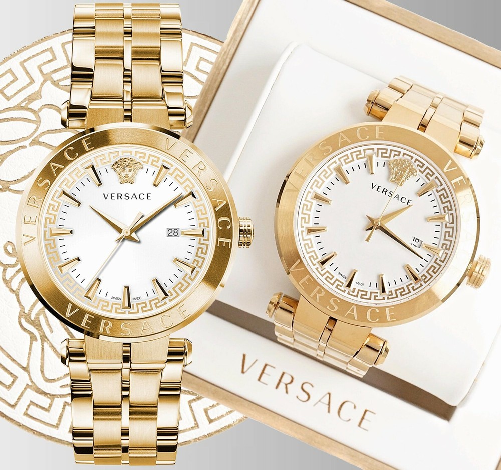 Versace Men’s Watch VE2G00521 Aion Chrono IP-Gold SWISS MADE Sapphire New