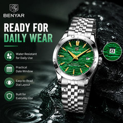 BENYAR 40MM Automatic Dive Watch Men’s 50M Waterproof Stainless Steel