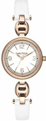 Needs battery NAUTICA NLC 101 White Dial Leather Strap Women’s Watch NAD14508M