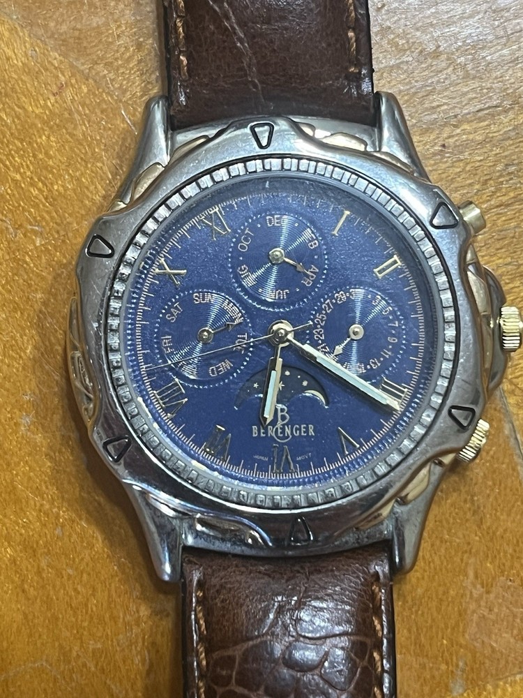 Berenger Moon Phase Watch Has 4 Sub Dials day date, month.