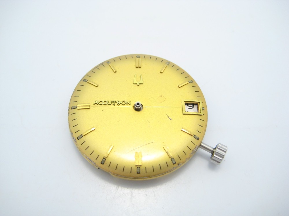 Accutron 28.6mm Bulova 2181 Watch Gold Dial Movement – Parts Only