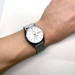 Seiko Type II 4336 8000 White Birch Day Date Quartz Watch 1978 Mesh Belt Japan