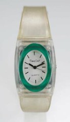 Time Out Unisex Watch Clear Plastic Rubber Water Resistant White Battery Quartz