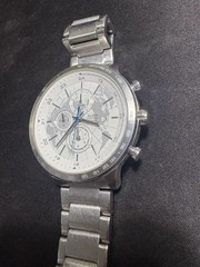 SEIKO ALBA Worldmap Chronograph Watch Silver Metal From Japan